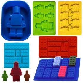 6 Pcs Chocolate Molds Silicone Fun Robot Brick Non Stick Shapes Heat Resistant Easy to Use and Clean Gummy Molds Silicone Design for Candy Chocol