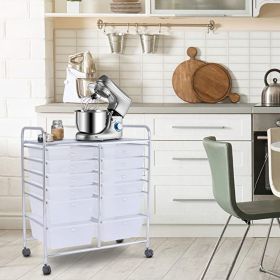 12 Drawer Rolling Storage Cart Tools Scrapbook Paper Office School Organizer Silver.