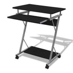 Computer Desk Pull Out Tray Black Furniture Office Student Table