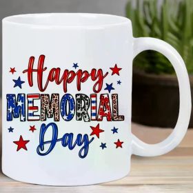 Happy Memorial Day Ceramic Coffee Mug - Reusable, Insulated, Hand-Wash Only - Perfect for Coffee Lovers, Men