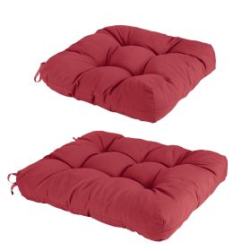 2Pcs Rocking Chair Cushion Upper And Lower Back And Seat Sets with Non-Slip Ties Polyester Fiber Filling Comfortable for Indoor Home Office Car (Option: Professional Skin care: WineRed)