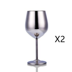 Stainless steel wine glass (Option: Professional Skin care: 2PC Stainless steel)
