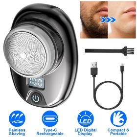 Portable Electric Shaver with LED Digital Display Type-C Rechargeable Electric Razor for Men Electric Beard Trimmer for Home Office Travel Car (Option: Professional Skin care: Black)