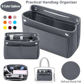 Felt Handbag Insert Organizer Purse Tote Shaper Bag in Bag Cosmetic Bag Handbag Purse Organizer (Option: Professional Skin care: Gray)