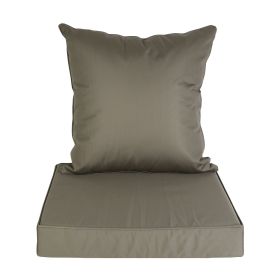 Outdoor Seat Cushion Set Waterproof Patio Furniture Cushion and Back Pillow Fade Resistant Deep Seat Set Chair Pad with Removable Cover for Chair Sofa (Option: Professional Skin care: DarkGrey)