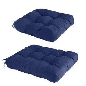 2Pcs Rocking Chair Cushion Upper And Lower Back And Seat Sets with Non-Slip Ties Polyester Fiber Filling Comfortable for Indoor Home Office Car (Option: Professional Skin care: NavyBlue)