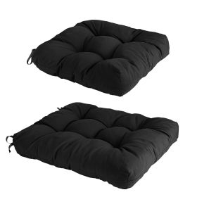 2Pcs Rocking Chair Cushion Upper And Lower Back And Seat Sets with Non-Slip Ties Polyester Fiber Filling Comfortable for Indoor Home Office Car (Option: Professional Skin care: Black)