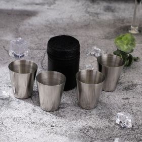 5-piece Set, 30ml Stainless Steel Cup Plus Cup Sleeve -304 Stainless Steel, Durable And Stackable, Suitable For Travel, Camping, Outdoor Shot Gla (Option: Professional Skin care: 5piece set)