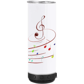 20oz Sublimation Music Speaker Blank Tumbler Cup With Lid Double Wall Vacuum Insulated Bluetooth Speaker Skinny Straight Tumblers (Option: Professional Skin care: White And Black)