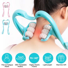 Neck Roller Massager 360º Rotatable Trigger Point Roller Portable Massager with 6 Balls for Neck Leg Thigh Foot Pain Relief (Option: Professional Skin care: Pink)
