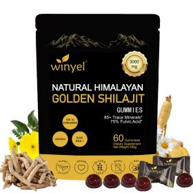 Shilajit Gummies, Himalayan Shilajit Supplements, Ashwagandha, Gokshura, 85 Trace Minerals, High Potency Gold Grade, 60 Gummies For Energy Boost, (Option: Professional Skin care: One pack)