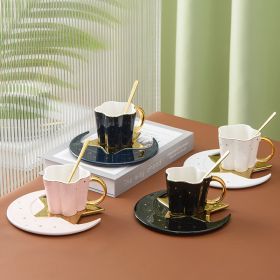 Creative Ceramic Cup With Star And Moon Saucer (Option: Professional Skin care: Four color mixed)