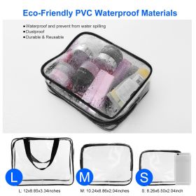 3Pcs Clear Travel Bags Waterproof Cosmetic Makeup Lotion Toiletry Wash Handbags Transparent Holder Pouch Kits For Swimming Travel Hotel (Option: Professional Skin care: Blue)