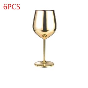 Stainless steel wine glass (Option: Professional Skin care: Golden   6PCS)