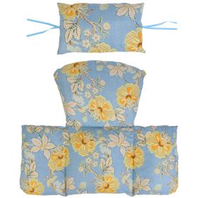 Egg Chair Cushion Hanging Basket Seat Cushion Thicken Soft Egg Swing Chair Pad Hanging Egg Chair Cushion with Headrest (Option: Professional Skin care: Blue_YellowLeaf)