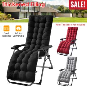 71x22in Chaise Lounger Cushion Recliner Rocking Chair Sofa Mat Deck Chair Cushion (Option: Professional Skin care: Plus_Black)