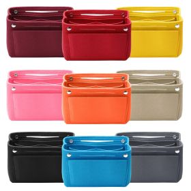 Felt Handbag Insert Organizer Purse Tote Shaper Bag in Bag Cosmetic Bag Handbag Purse Organizer (Option: Professional Skin care: Red)