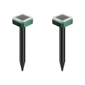 2pcs Mole Repellent Stakes; Solar Mole Repellent Ultrasonic; Ultrasonic Solar Powered; Ip65 Waterproof Sonic Repeller Stakes For Groundhog; Vole; (Items: Square)