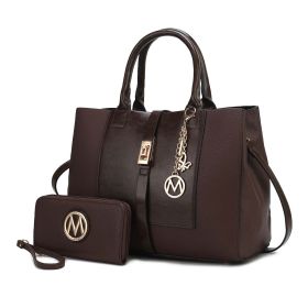 MKF Collection Yola Satchel Bag with Wallet Vegan Leather Women by Mia K (Color: Chocolate, Material: Vegan Leather)