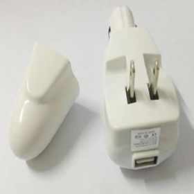 DUAL CHARGER 2 in 1 Car and Wall Charger with USB port (Color: White)