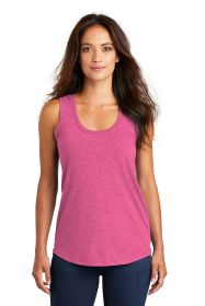 District Women's Perfect Tri Racerback Tank DM138L (Color: Fuchsia Frost, size: XL)