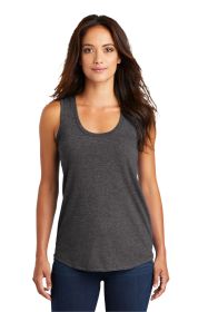 District Women's Perfect Tri Racerback Tank DM138L (Color: Heathered Charcoal, size: L)