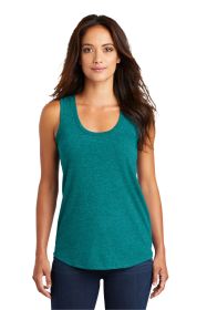 District Women's Perfect Tri Racerback Tank DM138L (Color: Heathered Teal, size: S)