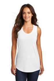 District Women's Perfect Tri Racerback Tank DM138L (Color: White, size: L)