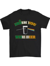 Irish You Were Beer St Patricks Day beer Mens T-Shirt 100% CottonComfortable & fashionable Couple Clothing (Color: Black, size: XXL)