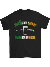 Irish You Were Beer St Patricks Day beer Mens T-Shirt 100% CottonComfortable & fashionable Couple Clothing (Color: Black, size: M)