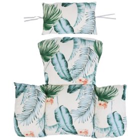 Egg Chair Cushion Hanging Basket Seat Cushion Thicken Soft Egg Swing Chair Pad Hanging Egg Chair Cushion with Headrest (Option: Professional Skin care: Beige_BlueLeaf)