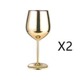 Stainless steel wine glass (Option: Professional Skin care: 2PC Golden)