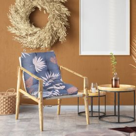 2Pcs Rocking Chair Cushion Upper And Lower Back And Seat Sets with Non-Slip Ties Polyester Fiber Filling Comfortable for Indoor Home Office Car (Option: Professional Skin care: Blue_GreyLeaf)
