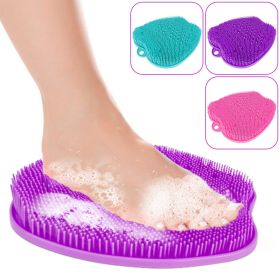 Shower Foot Scrubber Foot Massager Exfoliation Cleaner Mat Improve Foot Circulation Scrubber Foot Pain Relief Mat w/ Anti-slip Suction Cups (Option: Professional Skin care: Purple)