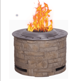 Stackstone Look Smokeless Firepit With Wood PelletTwigWood As The Fuel (Option: Professional Skin care: Concrete yellow)